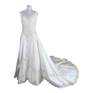 Mori Lee Ivory Wedding Dress with 5' train - Womens Size 8 - Bridal Gown